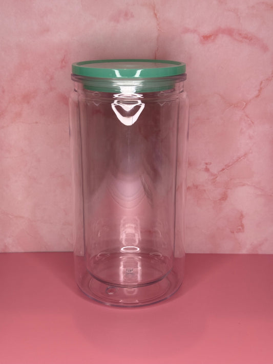 16oz Snow Globe with Coloured Lid